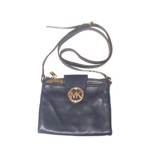 Micheal Kors Fulton Crossbody Handbag Navy Leather